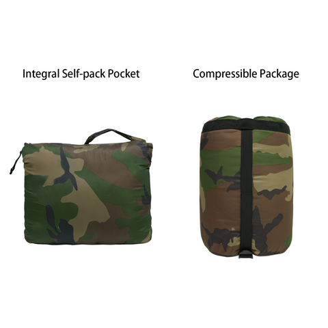 Outdoor Poncho-Style Thermal Camo Sleeping Bag —— 60 × 80 inches