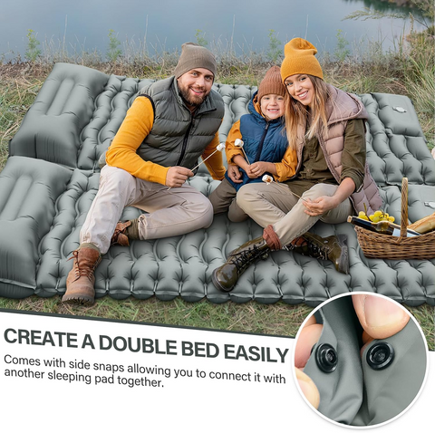 Ultralight Inflatable Sleeping Pad with Pillow & Foot Pump – Compact Camping Mat for Hiking, Backpacking, and Travel
