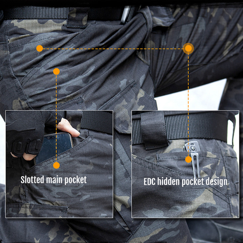 IX8 Waterproof Tactical Outdoor Pants – Water-Resistant, Windproof, Multi-Pocket Hiking Outdoor Cargo Pants